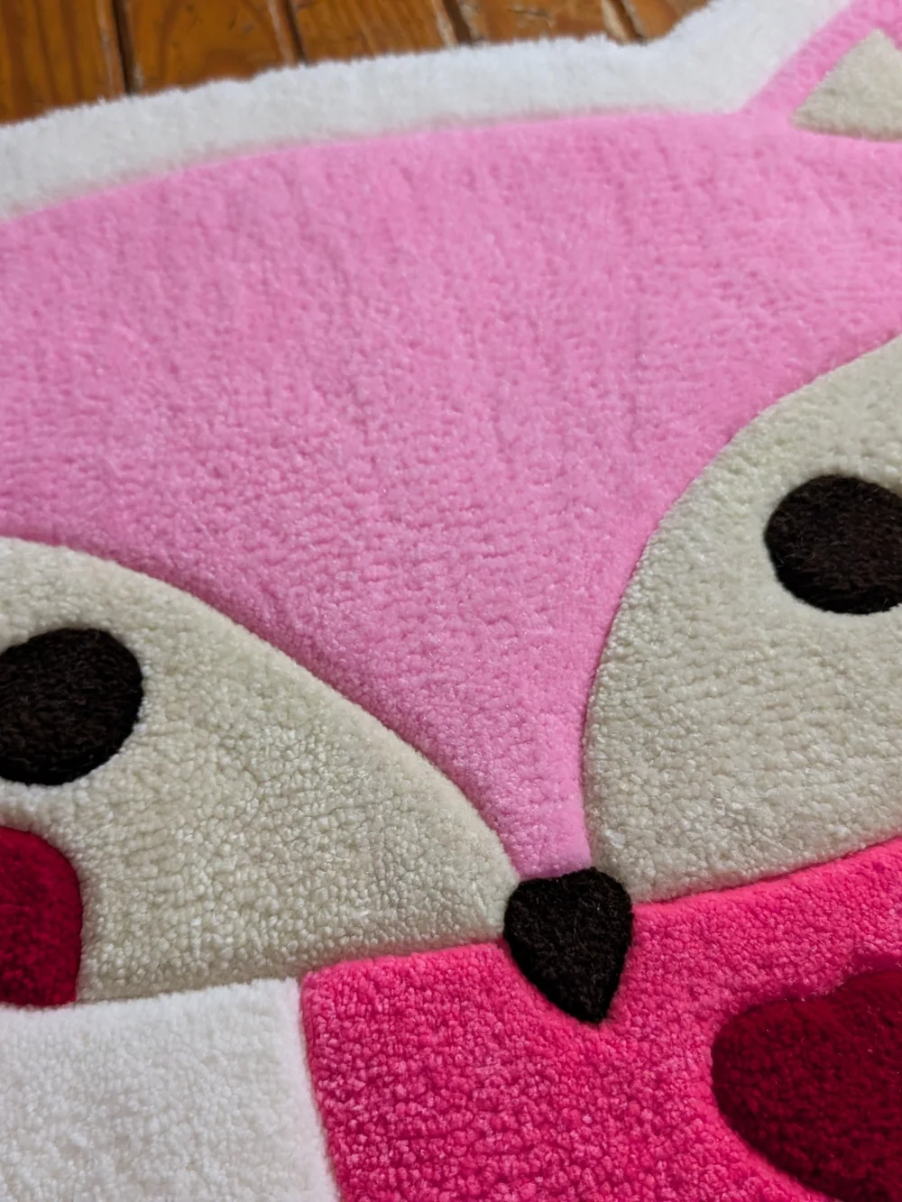Handmade Pink Fox Accent Rug - Plush Home Accent
